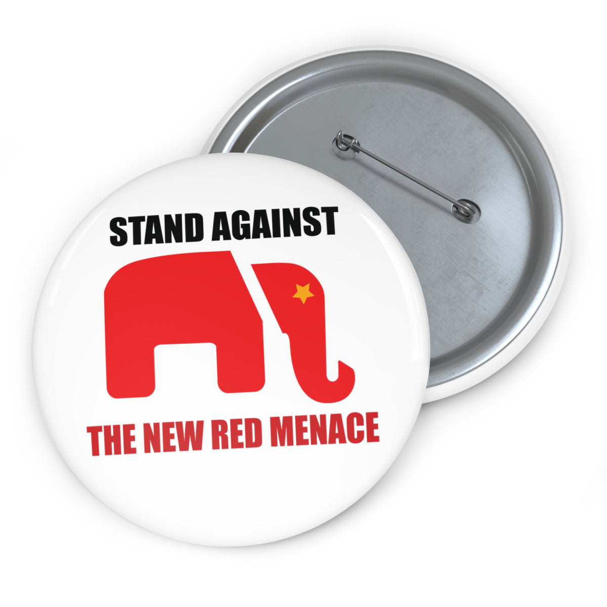 Political Pin Button - 'Stand Against The New Red Menace'